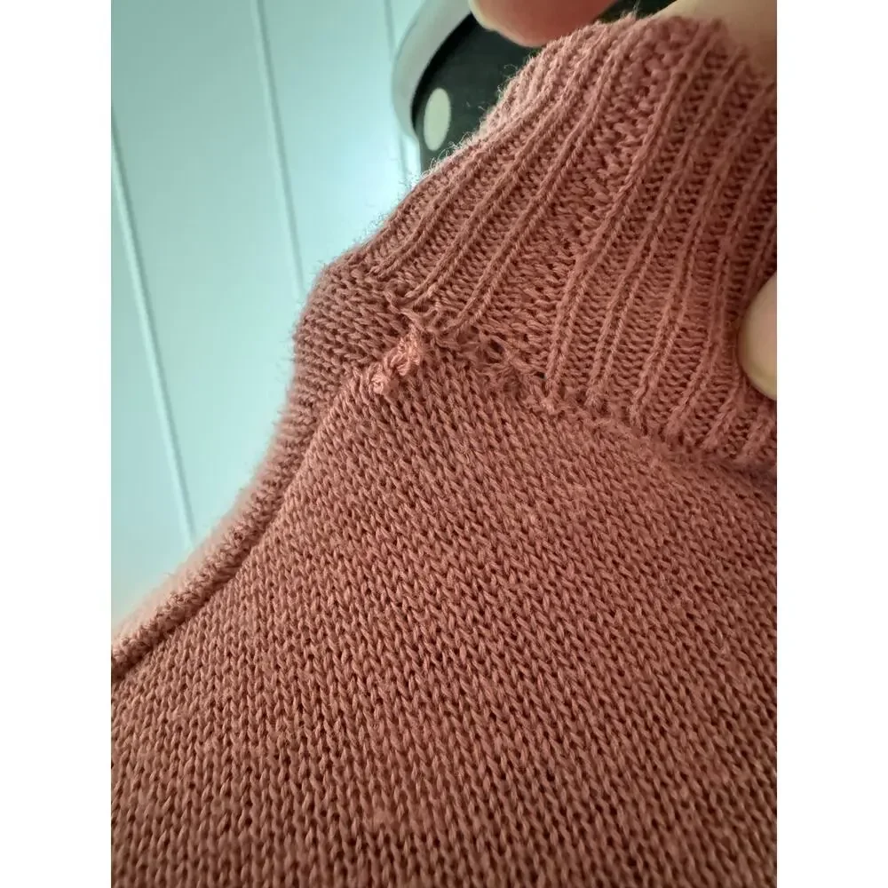 5/$35 Forever 21 Womens Sweater Sz S Dusty Rose Pink Mock Neck Long Sleeve Solid